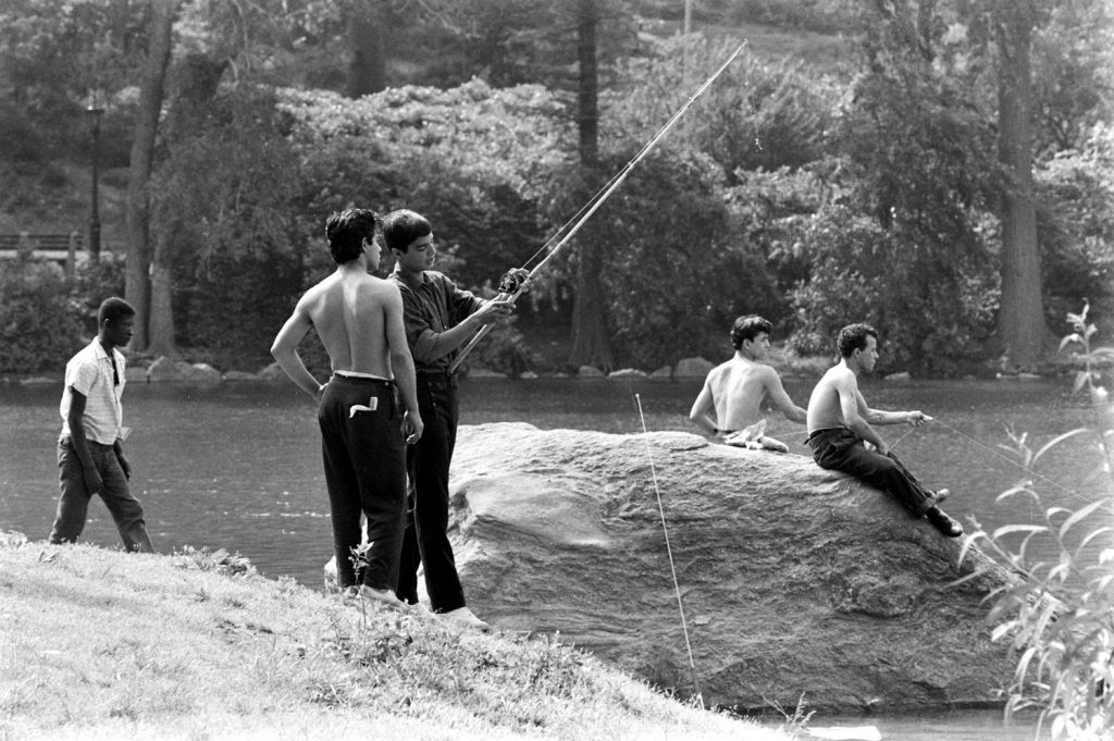 Fishing in Central Park, 1961.