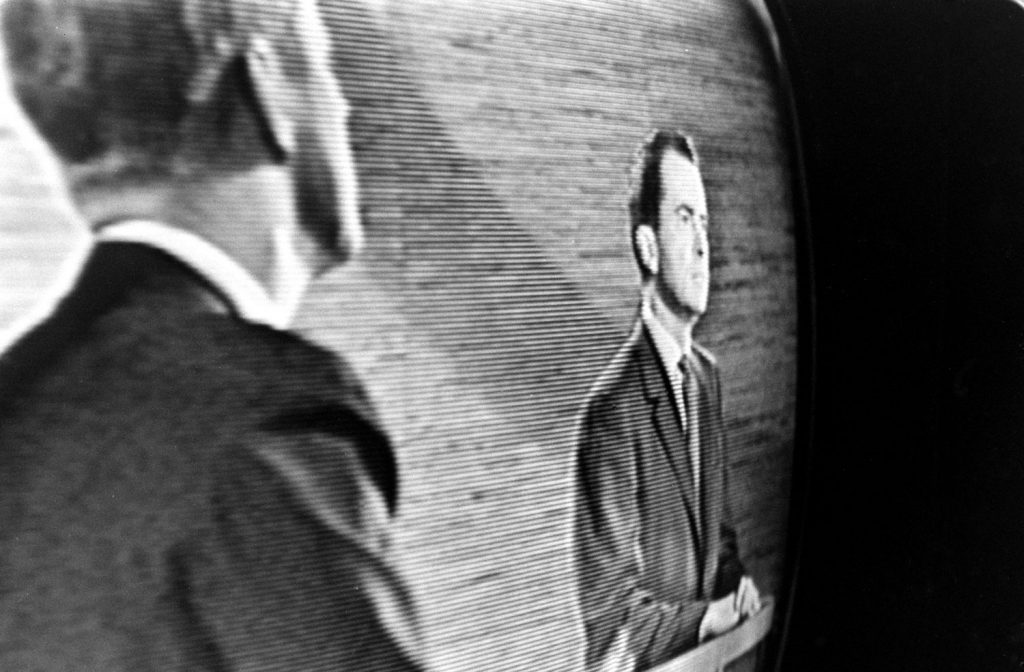 Photo made during the Kennedy-Nixon debates, 1960.