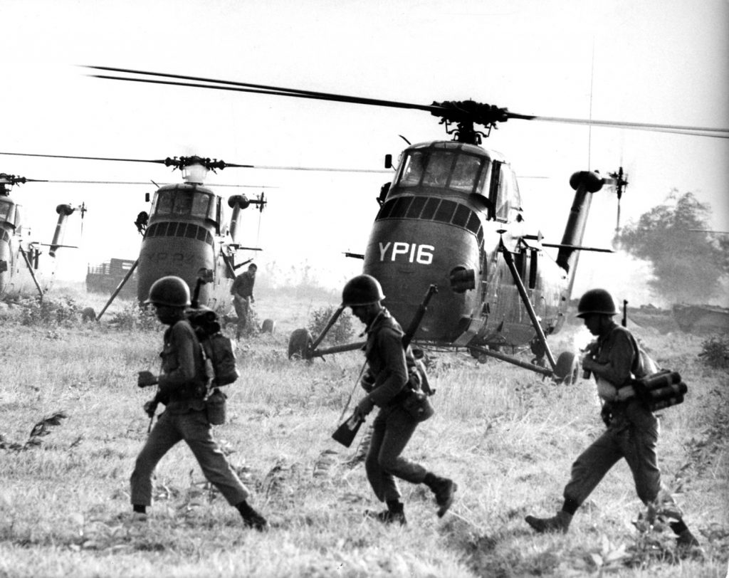 A Larry Burrows photograph from Vietnam, March, 1965, not published in the original "Yankee Papa 13" LIFE photo essay.